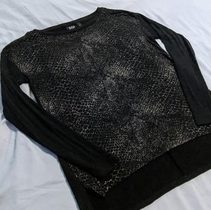 3/$20 a.n.a. Metallic Print Sweater - Black